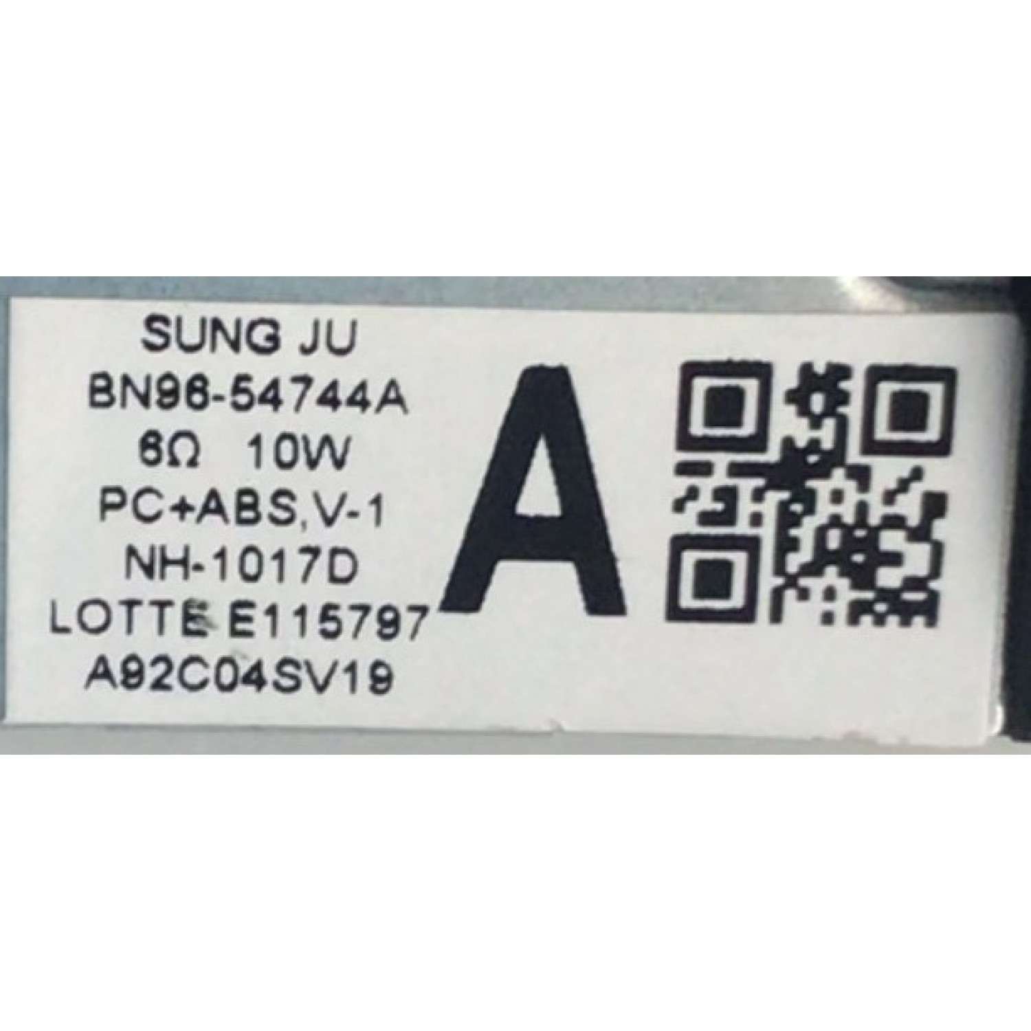 KIT DE BOCINAS ORIGINAL PARA TV SAMSUNG 3 PIEZAS / NUMERO DE PARTE BN96-54744A / 6Ω  10W / LGF-2201F / E217401 / AA2C215V1A / 54744A / 6Ω  10W / NH-1017D  / E115797 / A92C04SV19 / MODELO QN55S95BAFXZA / 	QN65S95BAFXZA - Imagen 3